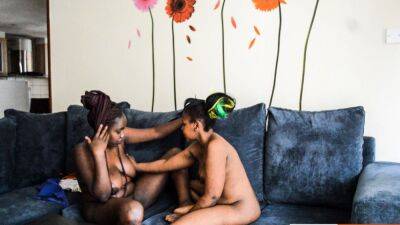 Kenyan neighbours fire up couch lesbian sex on lesbiandaughter.com