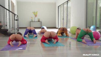 Never Have We Ever - group naked fit yoga workout with young lesbians on lesbiandaughter.com
