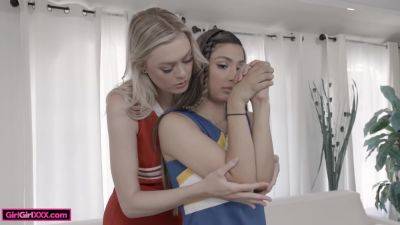 Amber Moore And Nina Nieves In Girlgirlxxx - Cheerleader Lesbians Stretch Their Pussies Out on lesbiandaughter.com