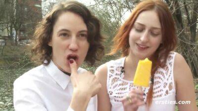 American Babes Explore Each Other's Sexy Bodies Outdoors - Redhead eats icecream and her lesbian girlfriend - Germany - Usa on lesbiandaughter.com